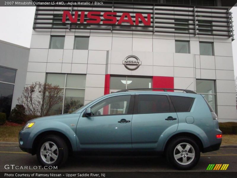 Aqua Metallic / Black 2007 Mitsubishi Outlander LS 4WD