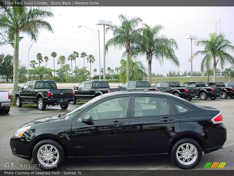 Ebony Black / Medium Stone 2009 Ford Focus S Sedan