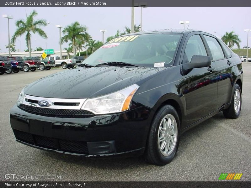 Ebony Black / Medium Stone 2009 Ford Focus S Sedan