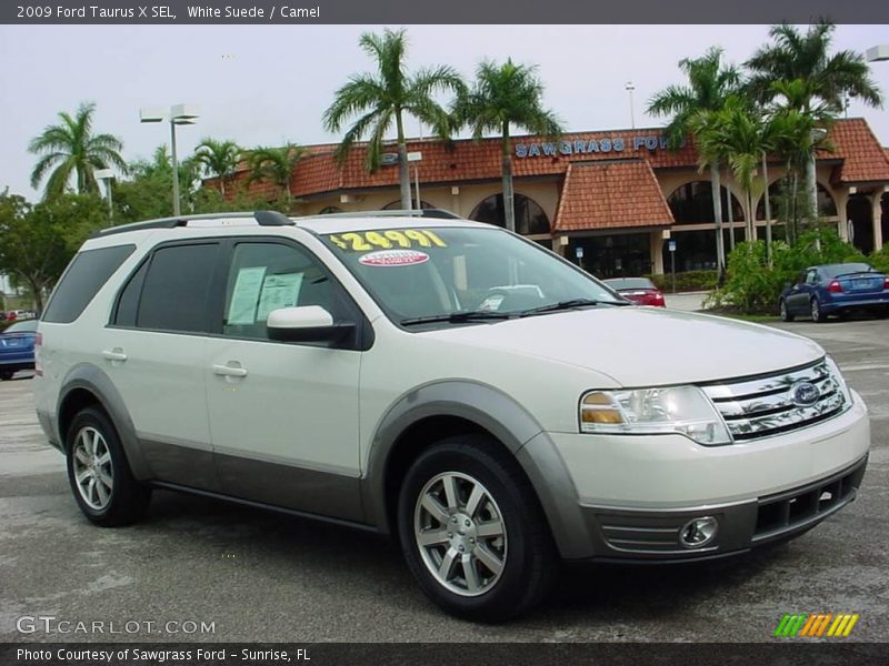 White Suede / Camel 2009 Ford Taurus X SEL