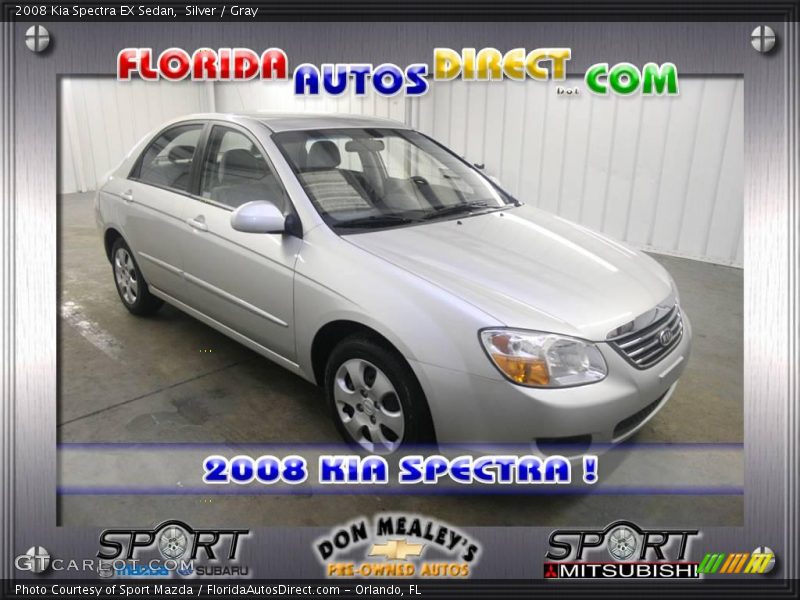 Silver / Gray 2008 Kia Spectra EX Sedan