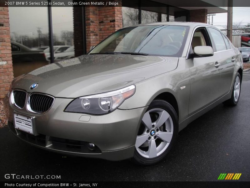Olivin Green Metallic / Beige 2007 BMW 5 Series 525xi Sedan