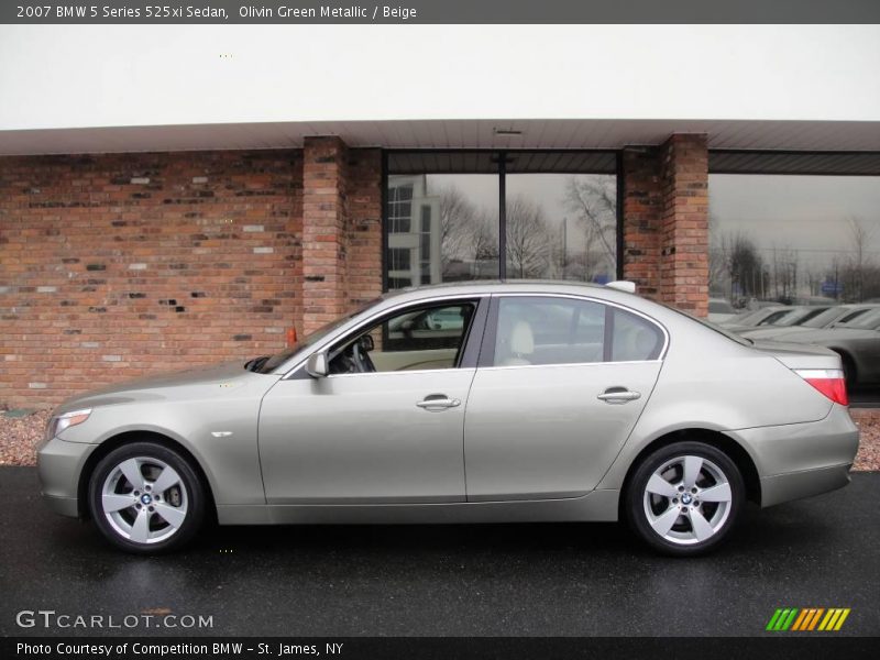 Olivin Green Metallic / Beige 2007 BMW 5 Series 525xi Sedan