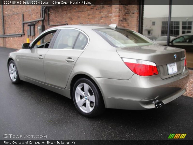 Olivin Green Metallic / Beige 2007 BMW 5 Series 525xi Sedan