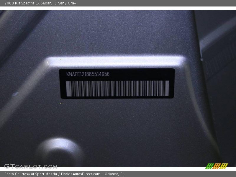 Silver / Gray 2008 Kia Spectra EX Sedan