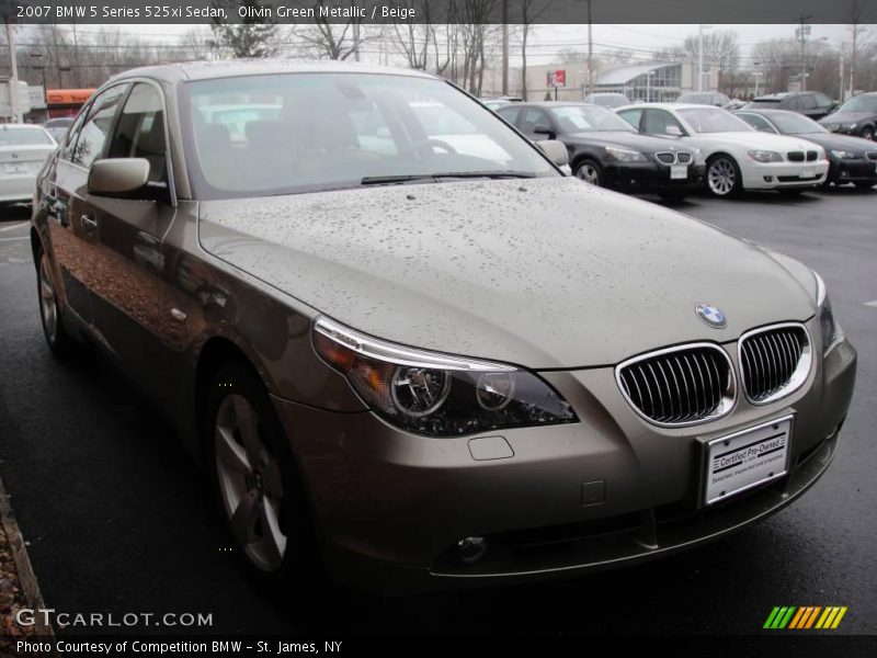 Olivin Green Metallic / Beige 2007 BMW 5 Series 525xi Sedan