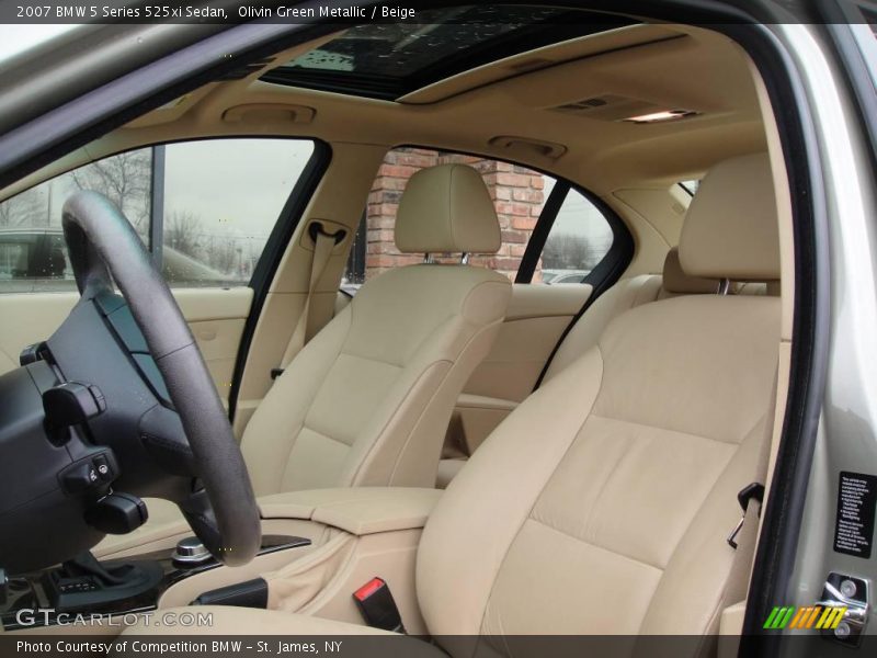 Olivin Green Metallic / Beige 2007 BMW 5 Series 525xi Sedan