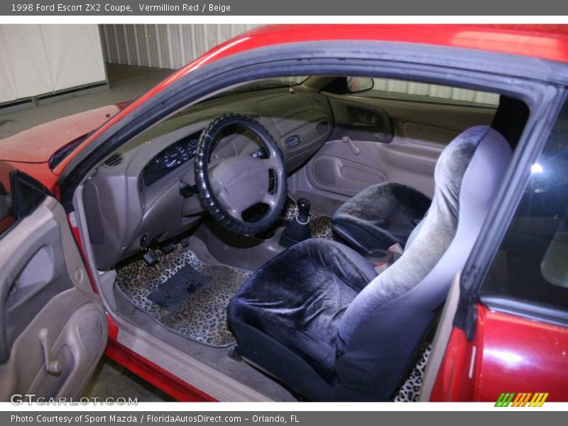 Vermillion Red / Beige 1998 Ford Escort ZX2 Coupe