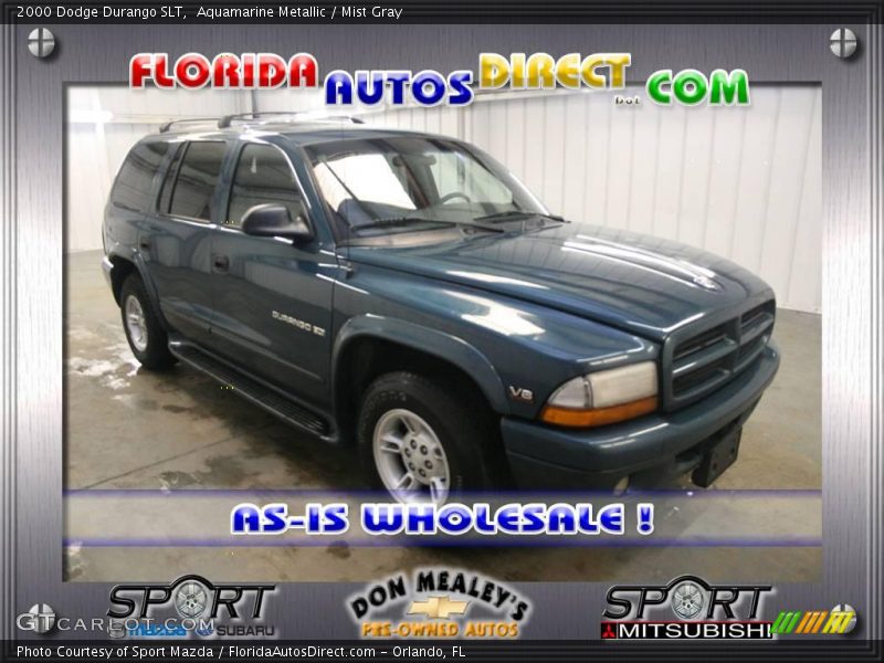 Aquamarine Metallic / Mist Gray 2000 Dodge Durango SLT
