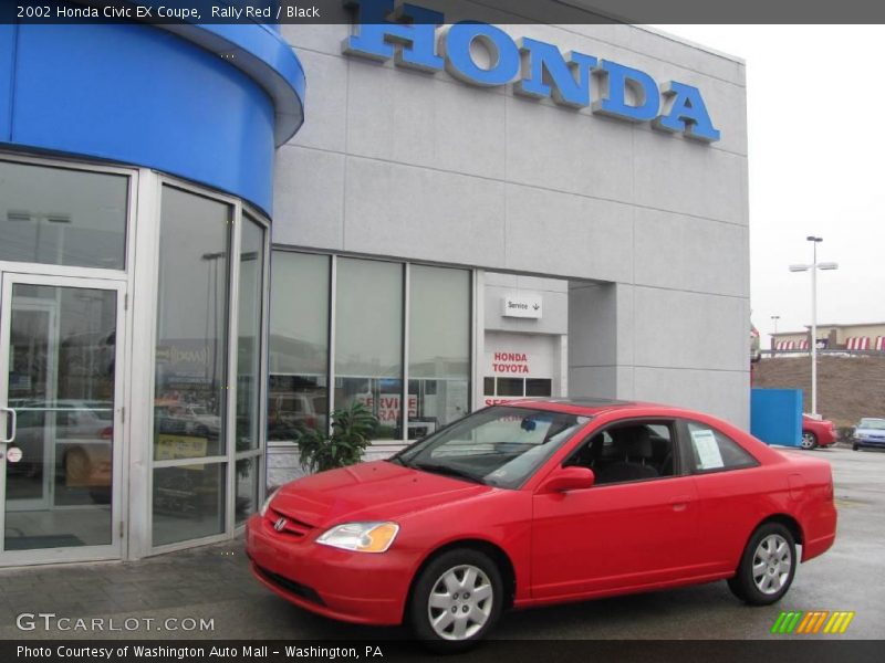 Rally Red / Black 2002 Honda Civic EX Coupe