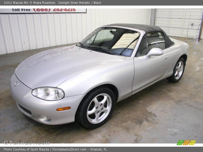 Sunlight Silver Metallic / Black 2001 Mazda MX-5 Miata Roadster