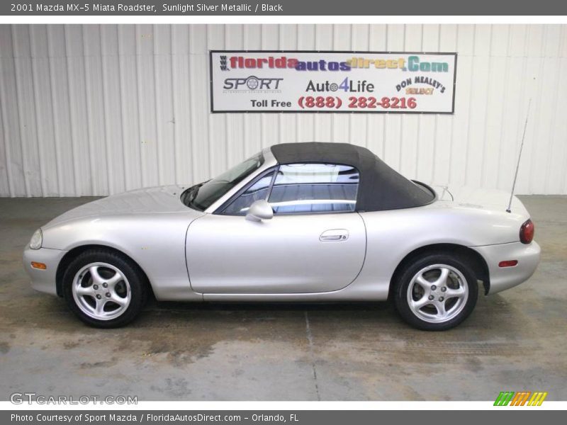 Sunlight Silver Metallic / Black 2001 Mazda MX-5 Miata Roadster
