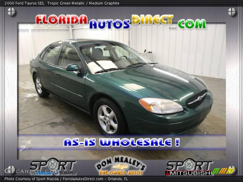 Tropic Green Metallic / Medium Graphite 2000 Ford Taurus SES