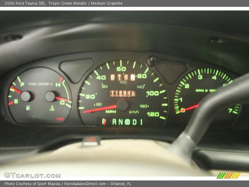 Tropic Green Metallic / Medium Graphite 2000 Ford Taurus SES