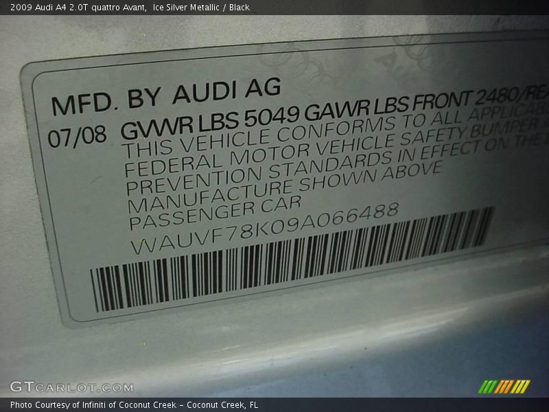Ice Silver Metallic / Black 2009 Audi A4 2.0T quattro Avant