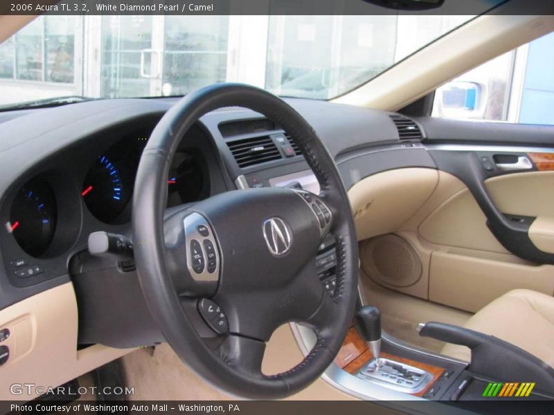 White Diamond Pearl / Camel 2006 Acura TL 3.2