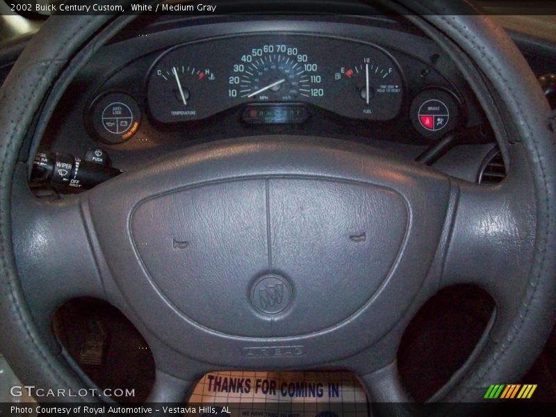 White / Medium Gray 2002 Buick Century Custom