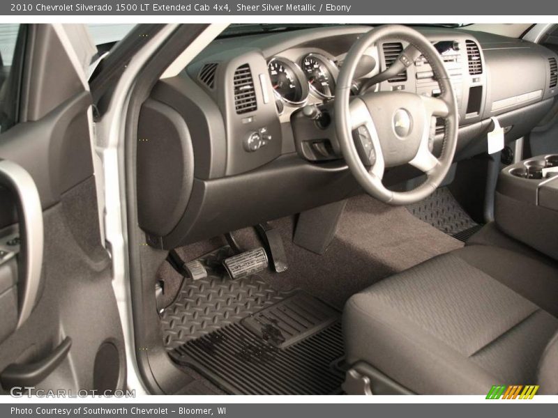 Sheer Silver Metallic / Ebony 2010 Chevrolet Silverado 1500 LT Extended Cab 4x4