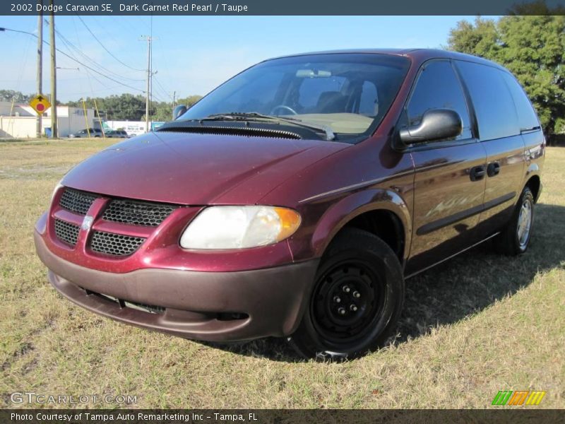 Dark Garnet Red Pearl / Taupe 2002 Dodge Caravan SE