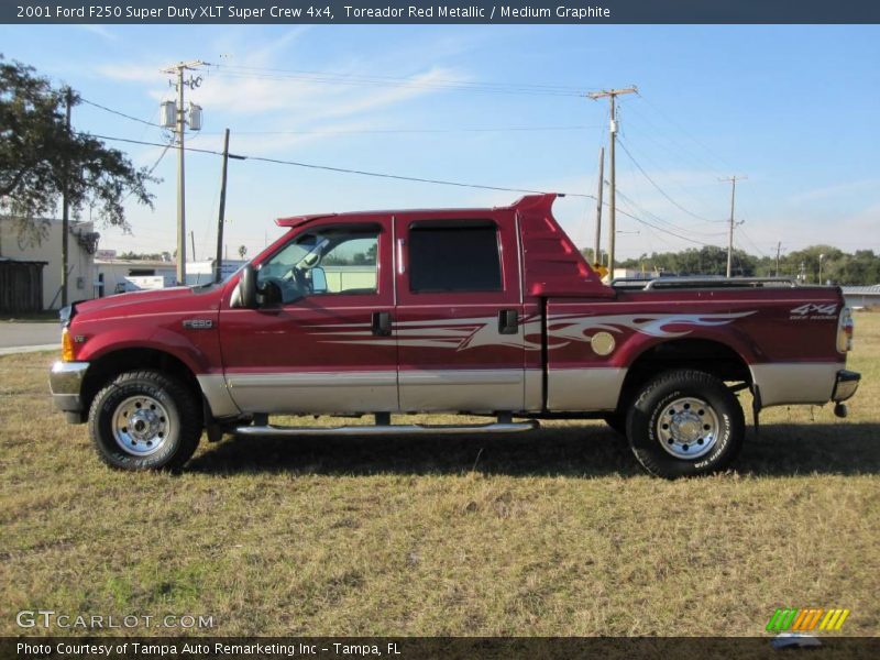Toreador Red Metallic / Medium Graphite 2001 Ford F250 Super Duty XLT Super Crew 4x4