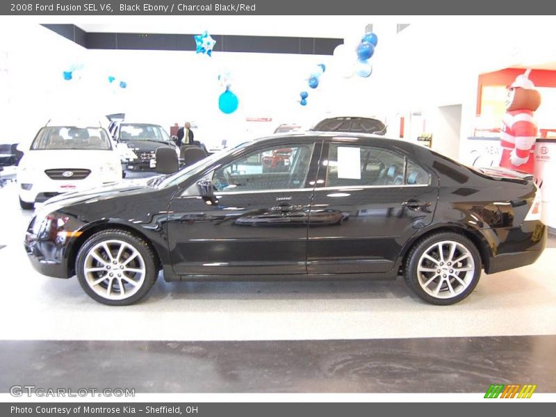 Black Ebony / Charcoal Black/Red 2008 Ford Fusion SEL V6