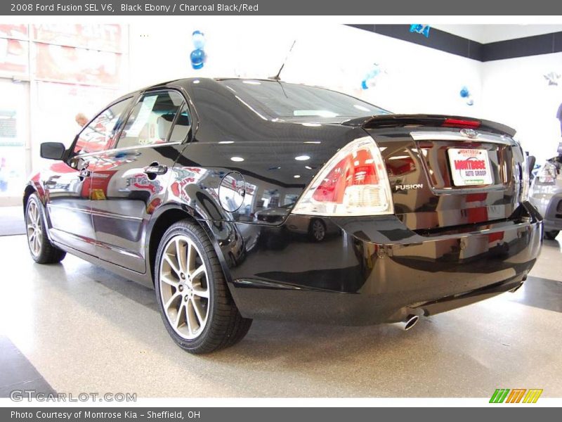 Black Ebony / Charcoal Black/Red 2008 Ford Fusion SEL V6
