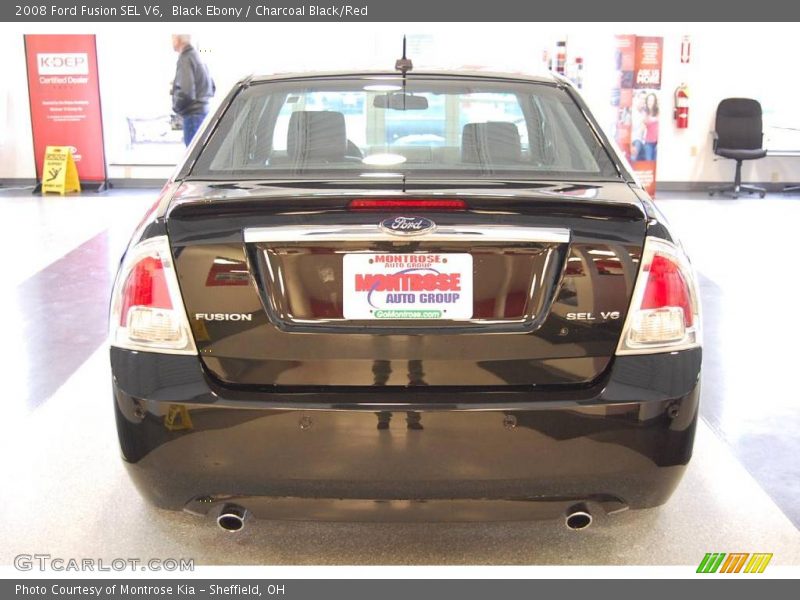 Black Ebony / Charcoal Black/Red 2008 Ford Fusion SEL V6