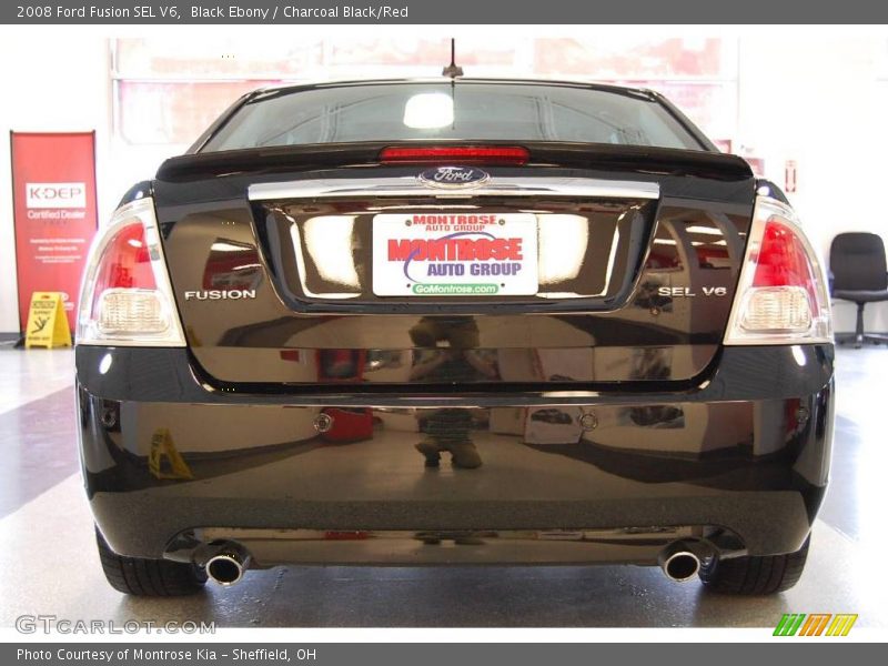 Black Ebony / Charcoal Black/Red 2008 Ford Fusion SEL V6