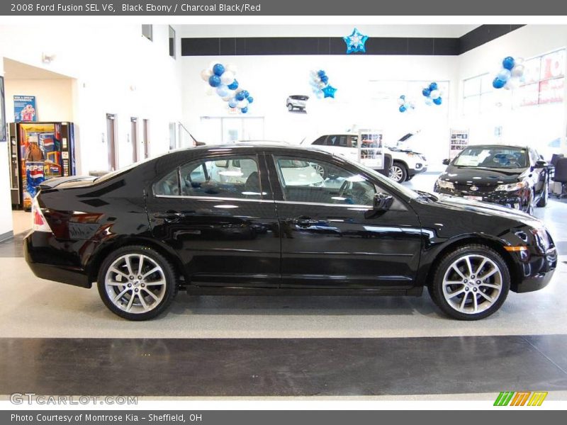 Black Ebony / Charcoal Black/Red 2008 Ford Fusion SEL V6