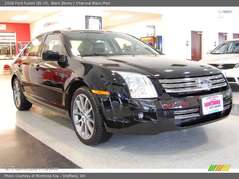 Black Ebony / Charcoal Black/Red 2008 Ford Fusion SEL V6