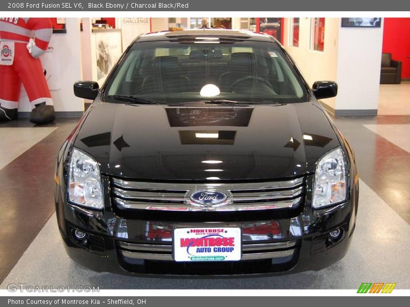 Black Ebony / Charcoal Black/Red 2008 Ford Fusion SEL V6