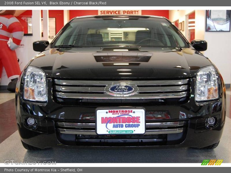 Black Ebony / Charcoal Black/Red 2008 Ford Fusion SEL V6