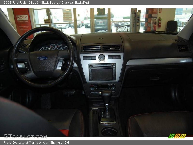 Black Ebony / Charcoal Black/Red 2008 Ford Fusion SEL V6