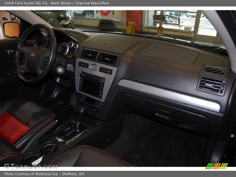 Black Ebony / Charcoal Black/Red 2008 Ford Fusion SEL V6