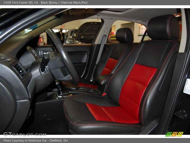 Black Ebony / Charcoal Black/Red 2008 Ford Fusion SEL V6