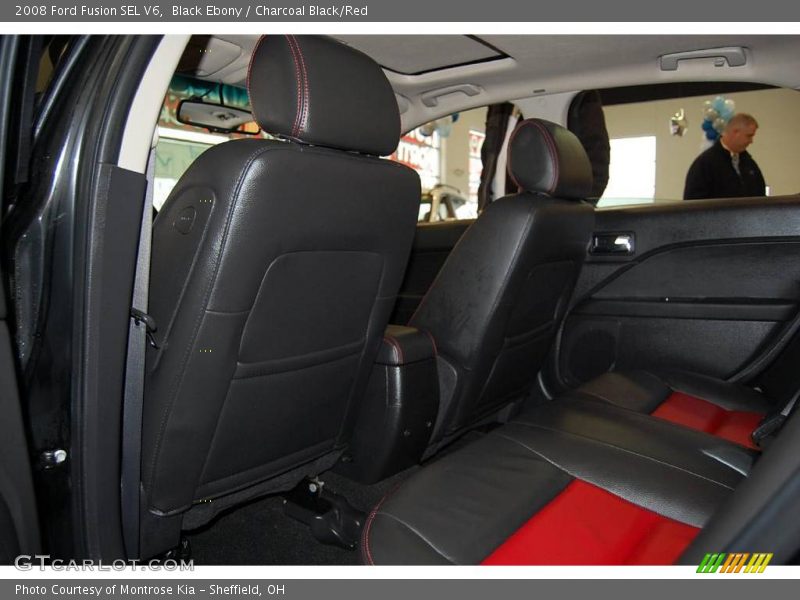 Black Ebony / Charcoal Black/Red 2008 Ford Fusion SEL V6