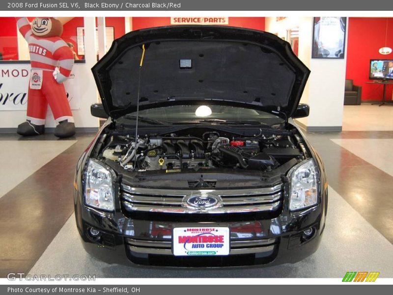 Black Ebony / Charcoal Black/Red 2008 Ford Fusion SEL V6