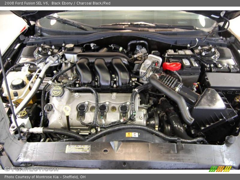 Black Ebony / Charcoal Black/Red 2008 Ford Fusion SEL V6