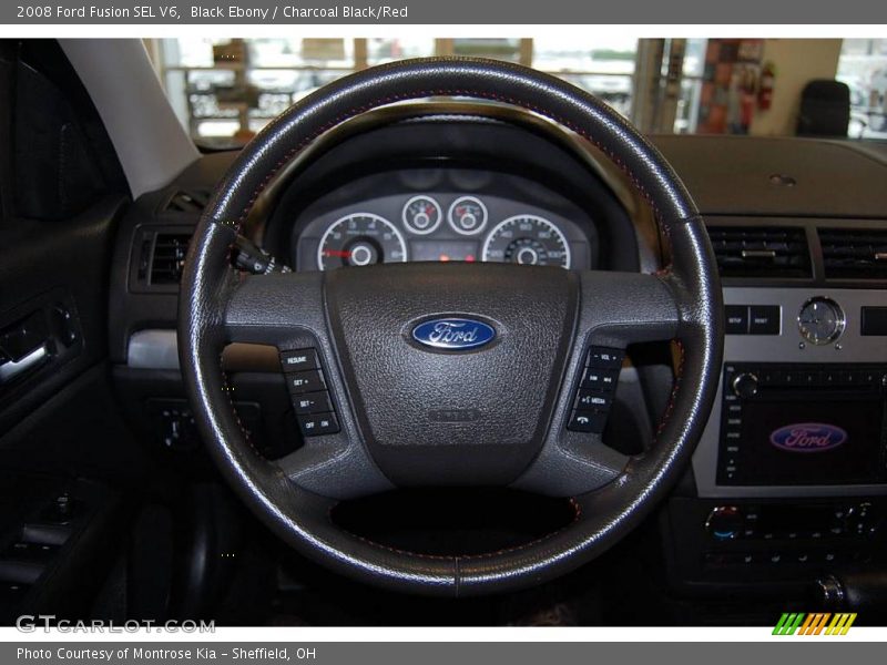 Black Ebony / Charcoal Black/Red 2008 Ford Fusion SEL V6