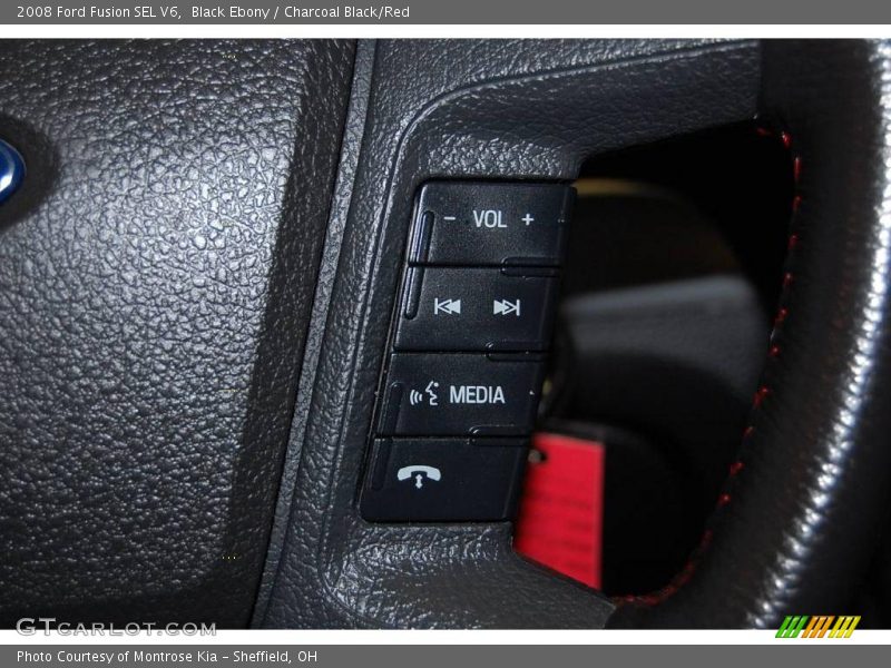 Black Ebony / Charcoal Black/Red 2008 Ford Fusion SEL V6