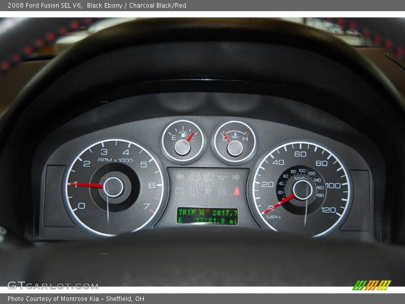 Black Ebony / Charcoal Black/Red 2008 Ford Fusion SEL V6