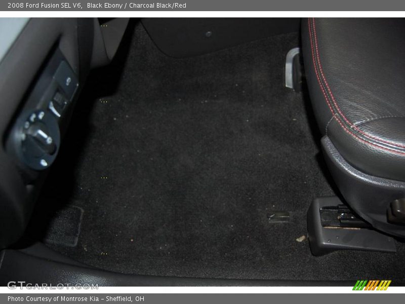 Black Ebony / Charcoal Black/Red 2008 Ford Fusion SEL V6