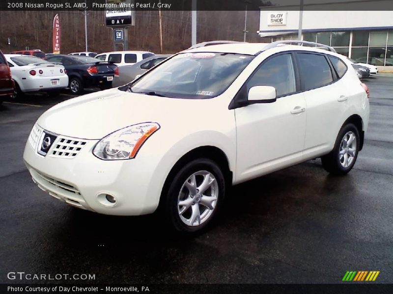 Phantom White Pearl / Gray 2008 Nissan Rogue SL AWD