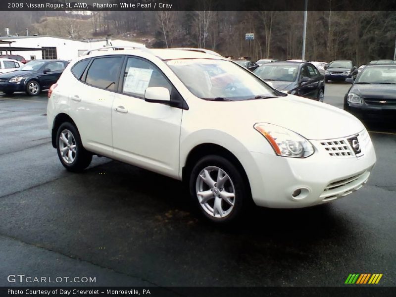 Phantom White Pearl / Gray 2008 Nissan Rogue SL AWD