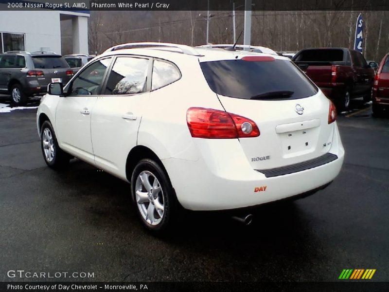 Phantom White Pearl / Gray 2008 Nissan Rogue SL AWD