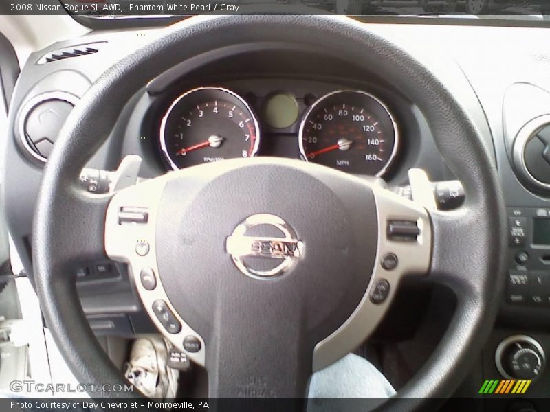 Phantom White Pearl / Gray 2008 Nissan Rogue SL AWD