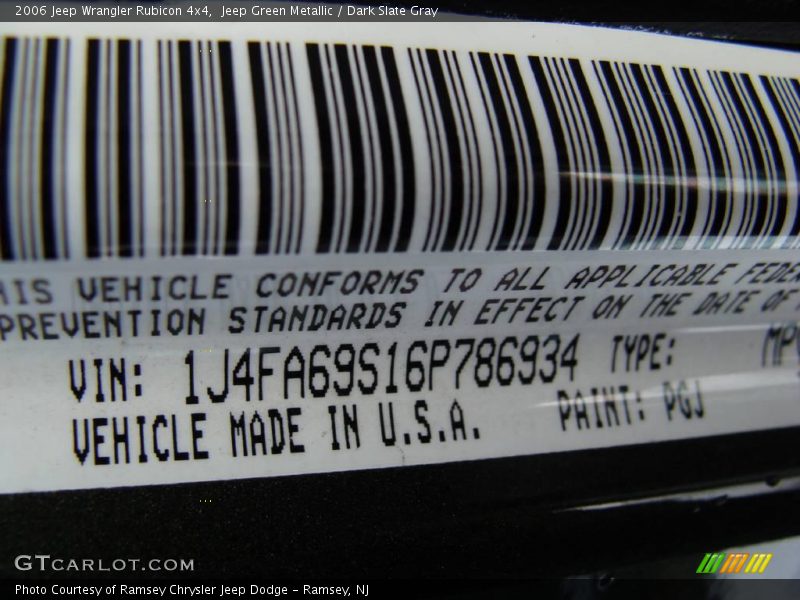 Jeep Green Metallic / Dark Slate Gray 2006 Jeep Wrangler Rubicon 4x4