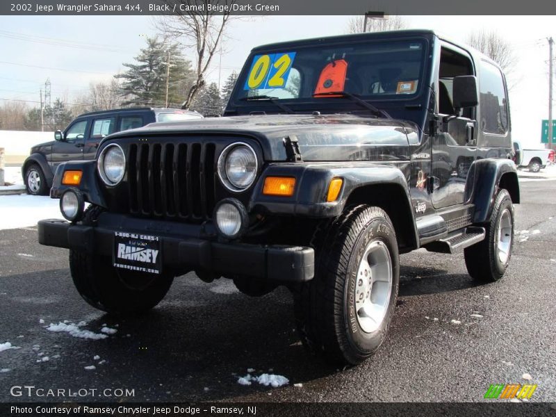 Black / Camel Beige/Dark Green 2002 Jeep Wrangler Sahara 4x4