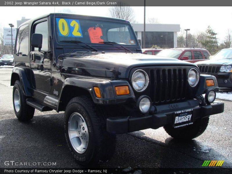 Black / Camel Beige/Dark Green 2002 Jeep Wrangler Sahara 4x4