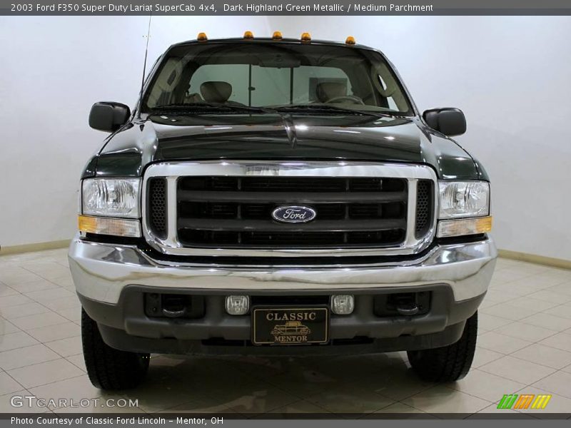 Dark Highland Green Metallic / Medium Parchment 2003 Ford F350 Super Duty Lariat SuperCab 4x4